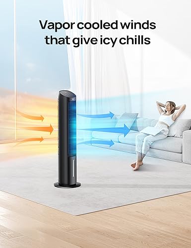 Miniatura 6 de Dreo Ventiladores de torre que soplan aire frío, enfriador de aire evaporativo de 40 pulgadas, ventilador de refrigeración para dormitorio con