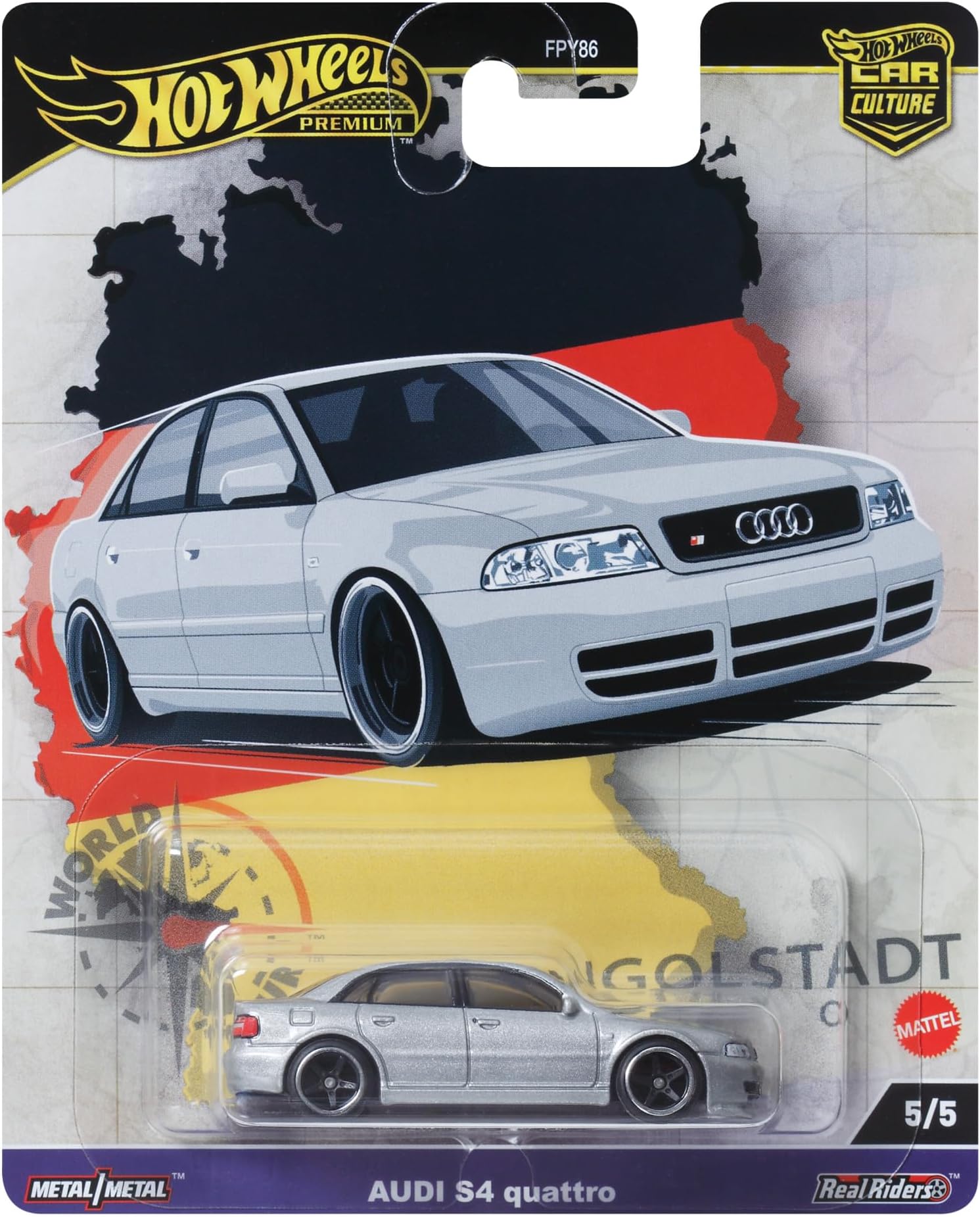 Premium Audi S4 Quattro, Car Culture Circuit Legends Vehicles for Kids 3 Years Old & Up and Adult fans and Collectors, Premium Collection of Car Culture 1:64 Scale Vehicles, HRV81