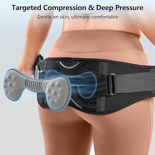 Miniatura 3 de SueStar Gery.XL - Cinturón sacroilíaco con almohadilla de masaje 3D extraíble, soporte de cadera para dolor de articulaciones SI, dolor de espalda