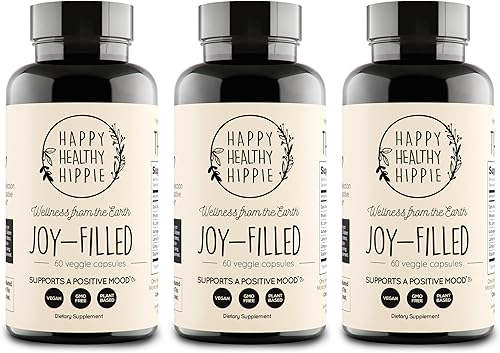 Suplemento de apoyo para el estado de ánimo lleno de alegría, complejo de 7 hierbas con hierba de San Juan (180 unidades) | Rhodiola Rosea,