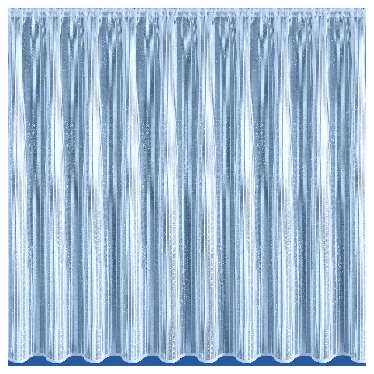 Tyrone Textiles California White Vertical Stripe Net Curtain – Modern Heavy Net with Contemporary Design – Rod Slot Top – Width 2m / Drop 48" (122cm) – Sheer Privacy Window Curtain