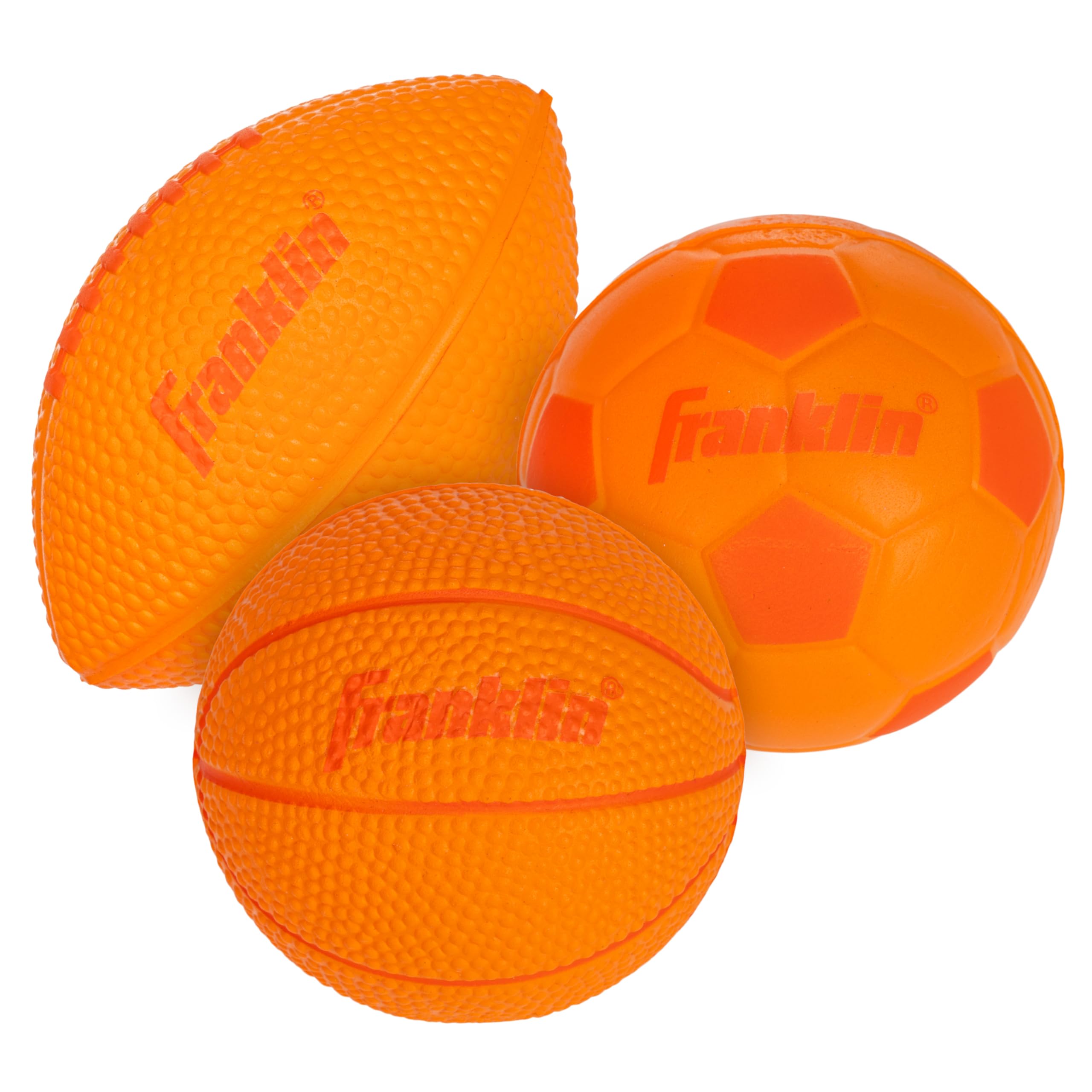 Franklin Sports Kids Foam Sports Balls - Mini Foam Footballs, Basketballs + Soccer Balls for Kids - Indoor + Outdoor Soft Toy Equipment - Perfect Backyard + Practice Toys - Image 7