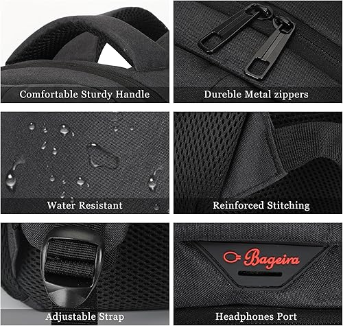 Miniatura 5 de Mochila para hombre, B1-negro, 17,3 pulg.