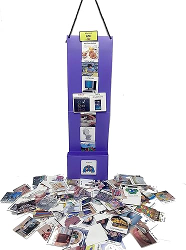 Miniatura 9 de Tabla de calendario visual diario de 1 tira, el kit incluye 60 tarjetas laminadas para el hogar y las tareas, gran herramienta de comportamiento