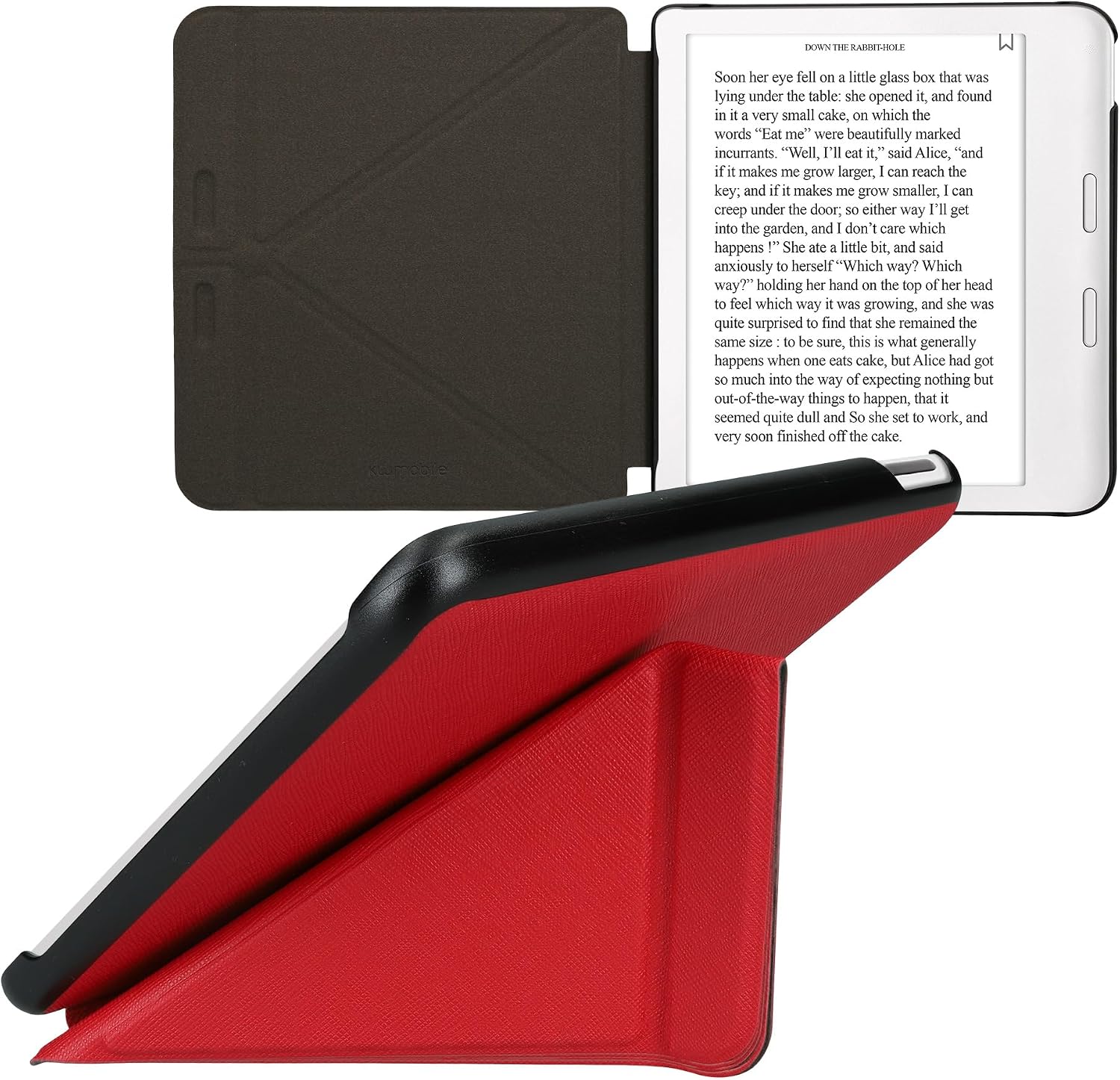 kwmobile Origami Case Compatible with Kobo Libra Colour Case - Slim PU Leather Cover with Stand - Dark Red