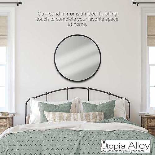 Miniatura 3 de Utopia Alley Espejo redondo - Espejo para pared - Espejo de pared - Espejo moderno para sala de estar, dormitorio y baño - Espejo para colgar en la