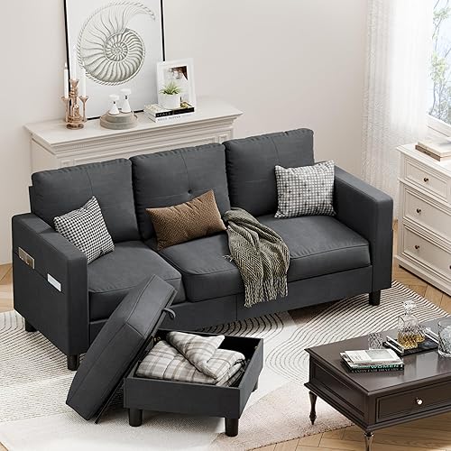 Miniatura 11 de Walsunny - Sofás seccionales para sala de estar, sofá seccional convertible en forma de U con chaise doble, juego de sofá de 4 asientos modular para