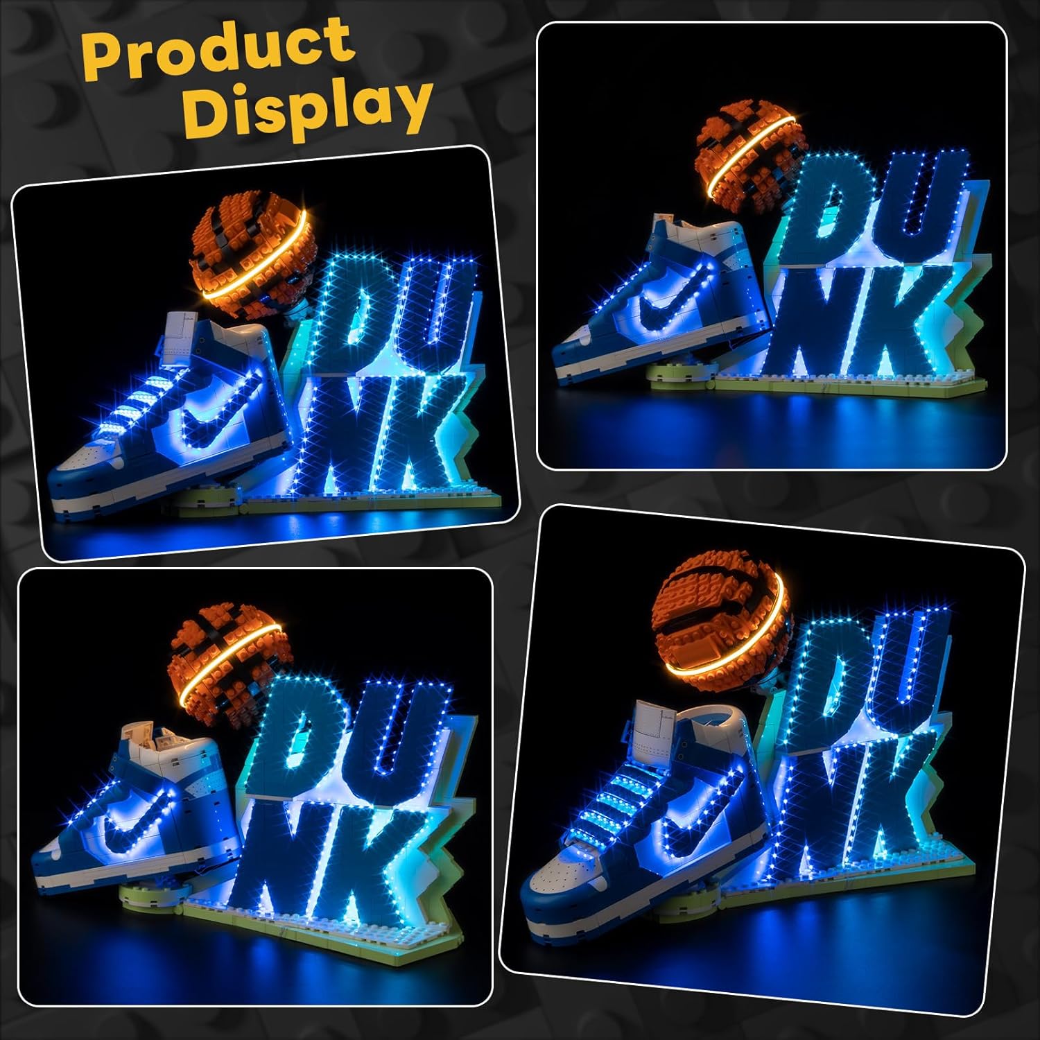 Kyglaring LED Light Kit Compatible with Lego Nike Dunk 43008 Building Blocks, Upgrade Touch Control & Dimming, Lights Only, Model Set Not Included, Touch Version