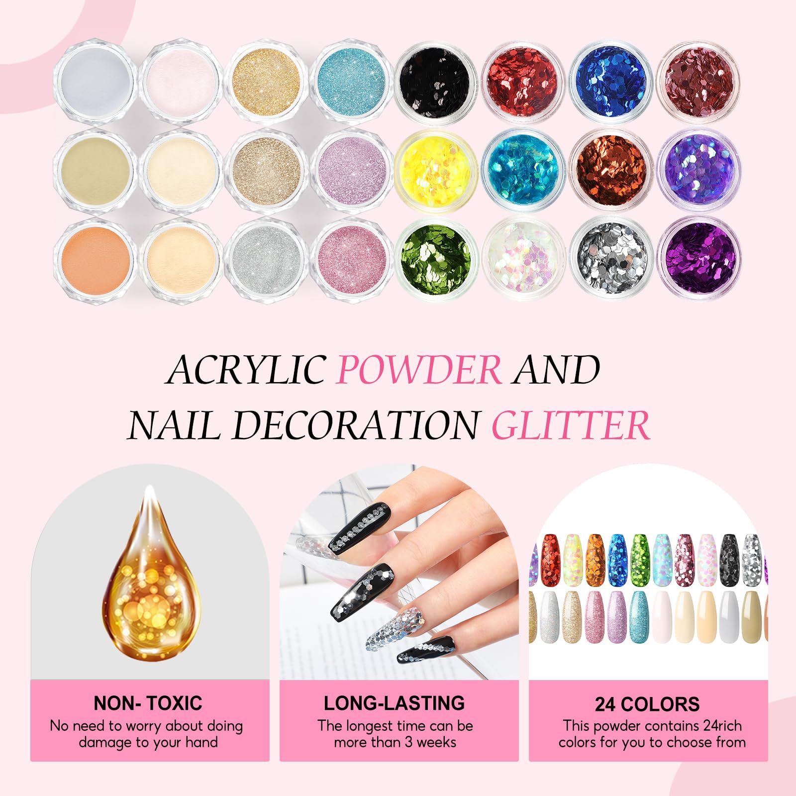 PEACECOLOR Kit Acrylique Ongles Avec Fraises à ongles électriques Lampe à Ongles, 28 Couleurs Poudre Acrylique pour Ongles Liquide Acrylique, Extensions D'Ongles En Gel Acrylique