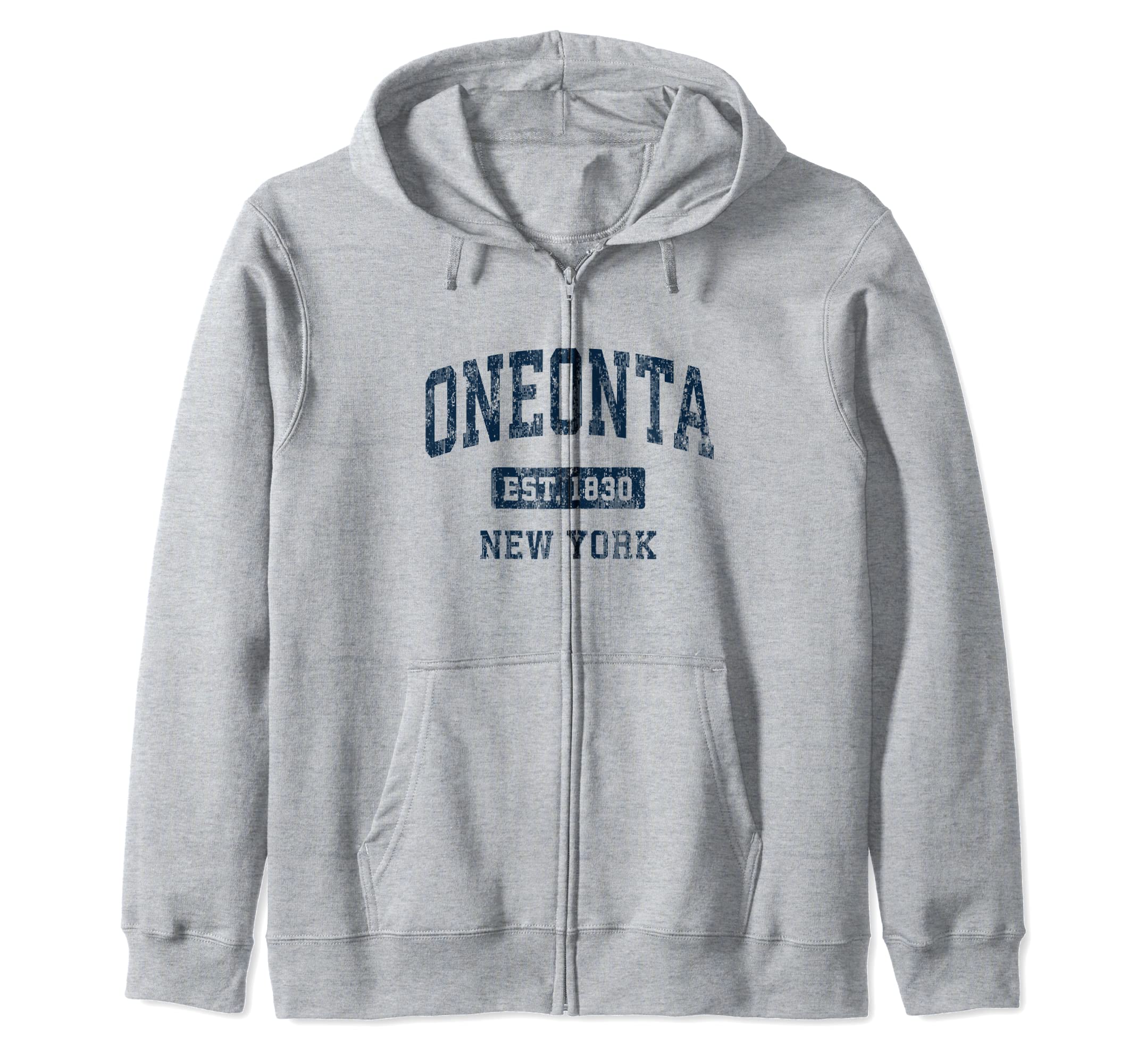 Oneonta NY Retro T-Shirts & TeesOneonta New York NY Vintage Athletic Sports Design Zip HoodieOEKO-TEX STANDARD 100