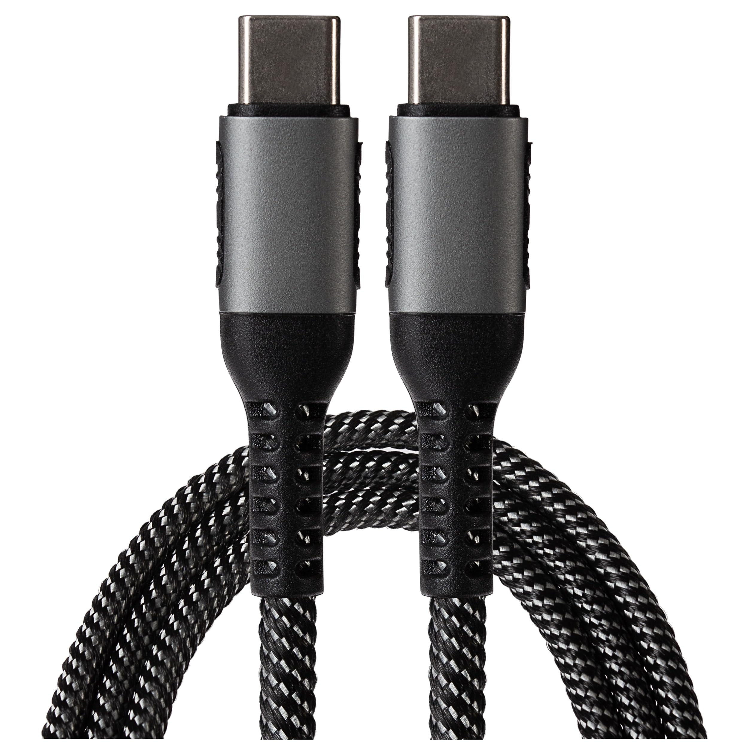 Maplin USB C to USB C 60W Cable Braided, Charging and Syncing, 3m, for Apple MacBook, iPad Pro, iPad Air, iPhone 15, Samsung Galaxy phones, Microsoft Surface, Google Pixel, Honor and more