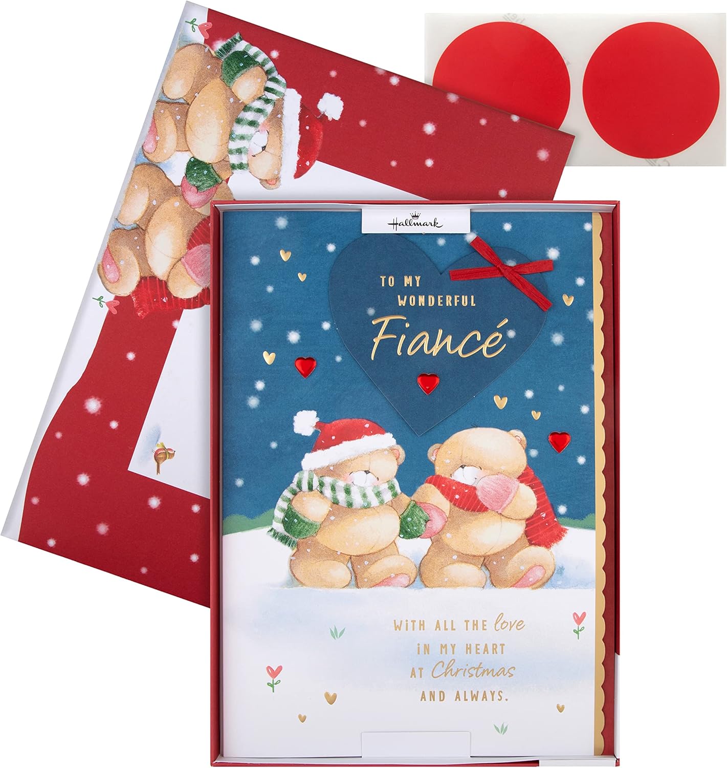 Hallmark Boxed Christmas Card for Fiancé - Classic Winter Scene with Tree Design
