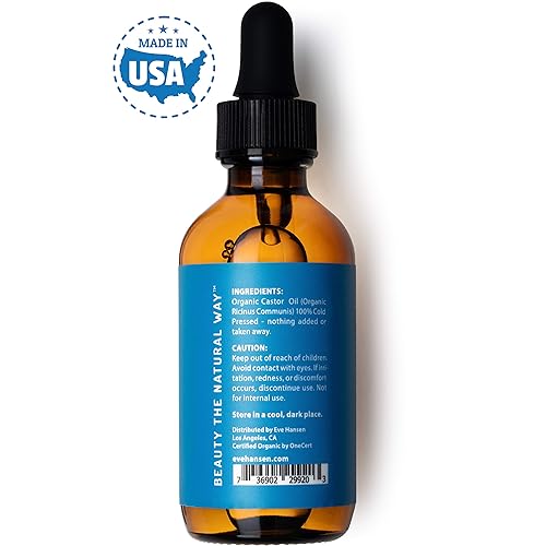 Miniatura 9 de Eve Hansen Aceite de ricino orgánico certificado por USDA, aceite portador puro para pestañas, cejas, cabello y piel con aplicador (2 onzas)