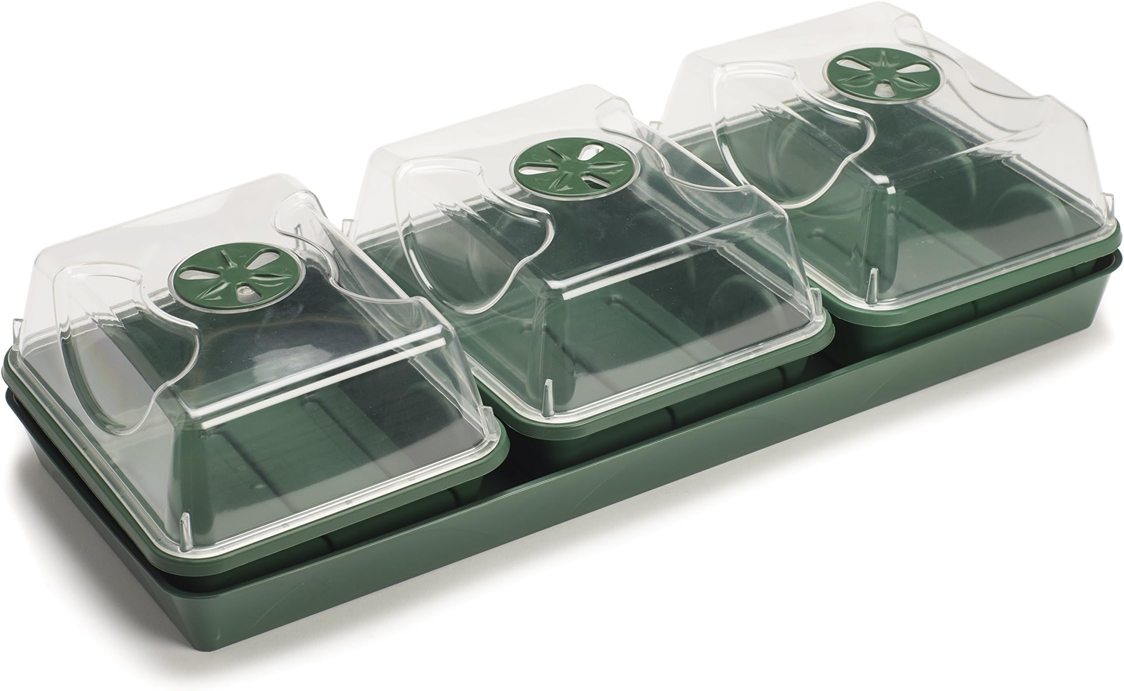 EarlyGrow MPL50033/P Unheated 3-Bay Windowsill Propagator 54.5 x 21.5 x 13cm