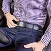 Cinturón de cuero con trinquete VATAN para hombre, casual y elegante para uso diario 5