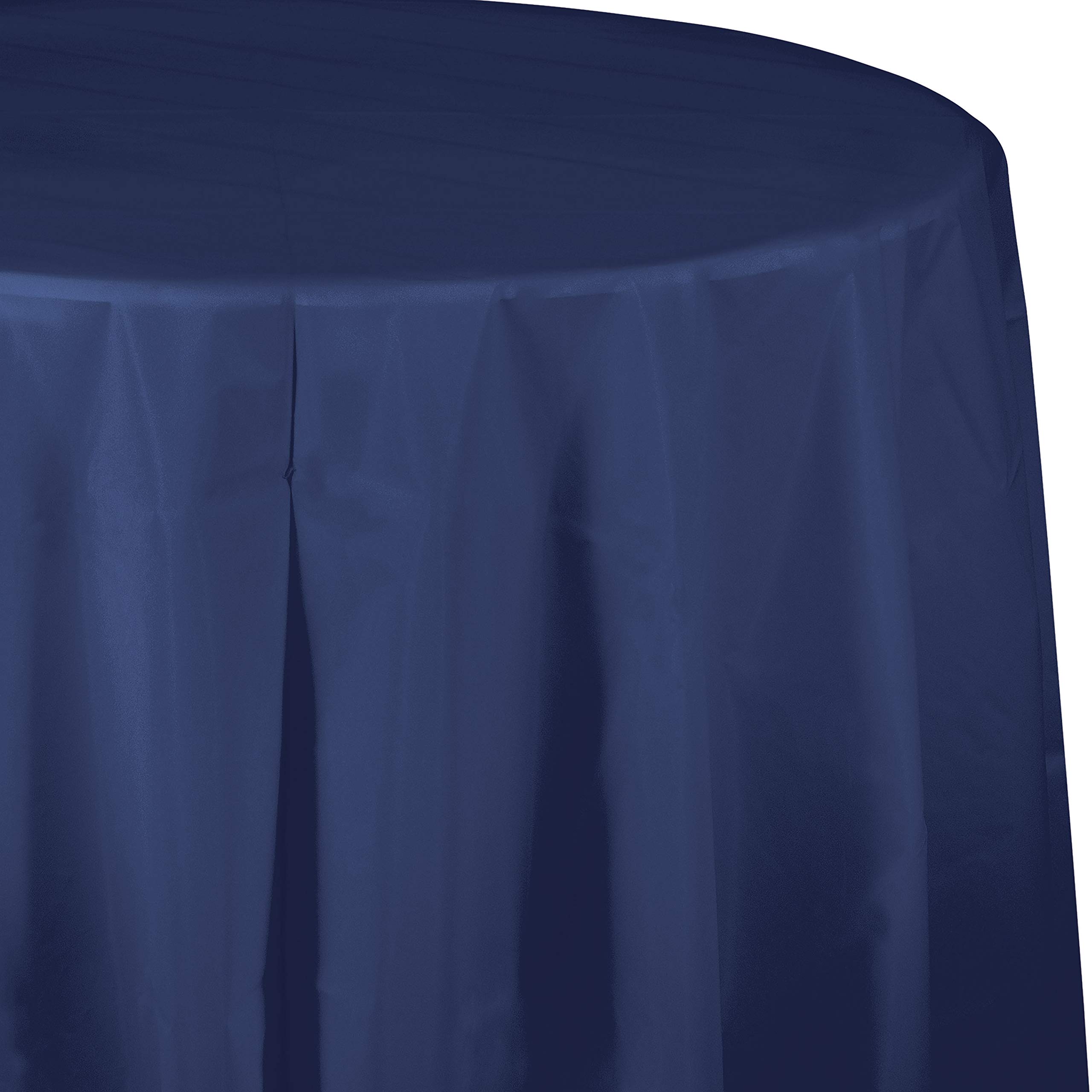 Creative Converting Navy Blue Round Plastic Tablecloths, 3 ct