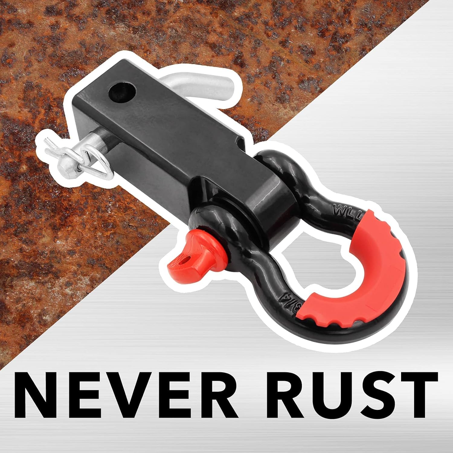 Shackle Hitch Receiver, 2 inch 42000 Lbs Maximum Break Strength, Solid with 3/4'' D Ring, Heavy Duty Towing Hitch Receivers, Never Rust, Best Towing Accessories for Vehicle Recovery Off-Road - Image 5