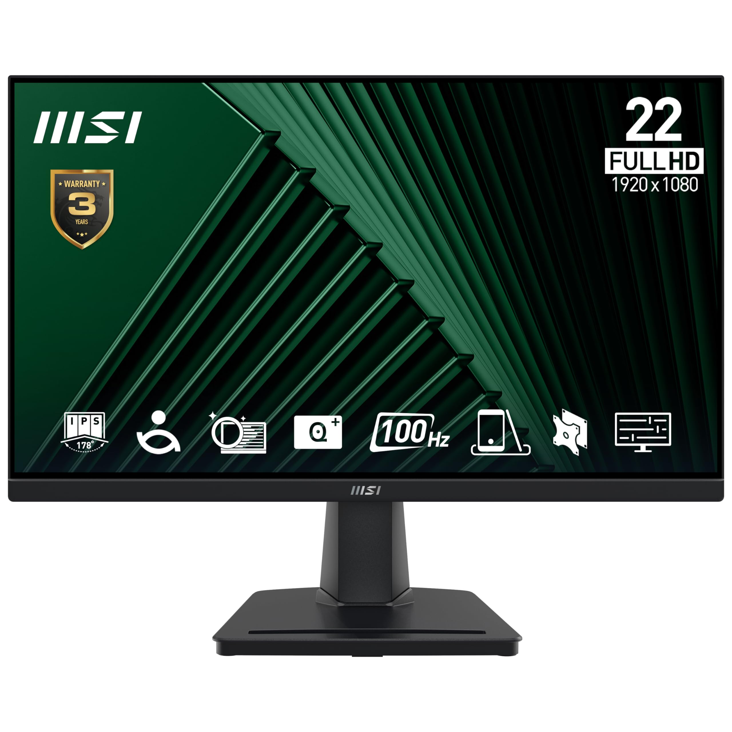 MSI PRO MP225V 21.5 Inch Full HD Office Monitor - 1920 x 1080 VA Panel