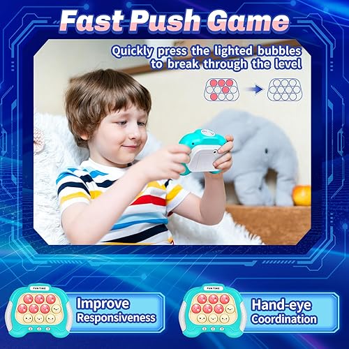Miniatura 2 de Juguete para presionar rápido, juguetes sensoriales electrónicos con luz, juguetes sensoriales de viaje, juegos de burbujas de mano, regalos de