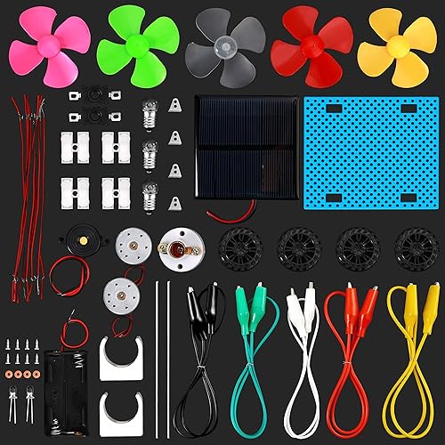 Miniatura 2 de Sntieecr Kit de motor de circuito eléctrico con panel solar kit de motor solar para experimentos científicos infantiles kits de aprendizaje