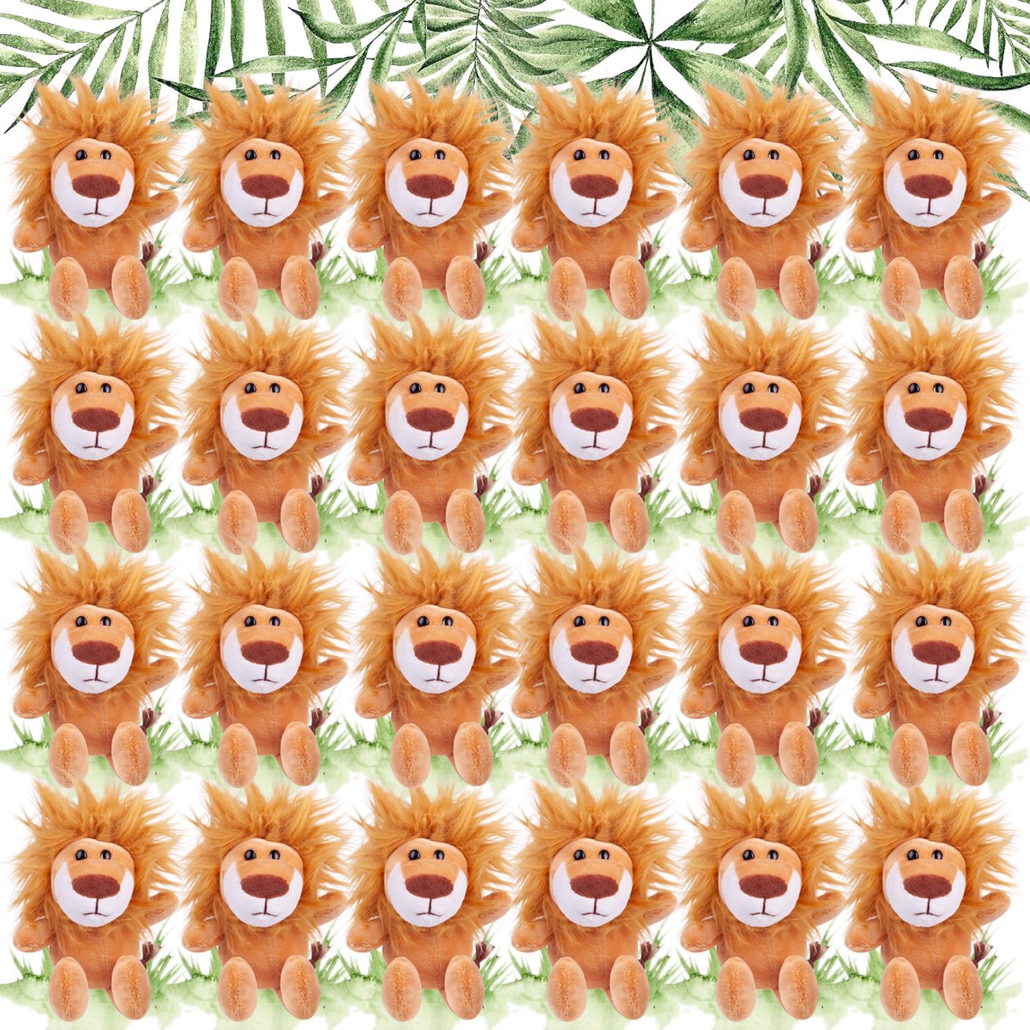 ARELUX 24-Pack Lion Set Stuffed Animals Bulk - 6 Inch Plush Multi-Item Party Favor, Jungle Safari Soft Stuffed Animals for for Baby Shower Nursery Birthday Gifts Forest Party Decor