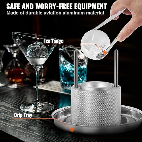 Miniatura 5 de VEVOR Prensa de bolas de hielo, máquina de bolas de hielo de 2.4", kit de prensa de bolas de hielo de aleación de aluminio para aeronaves para