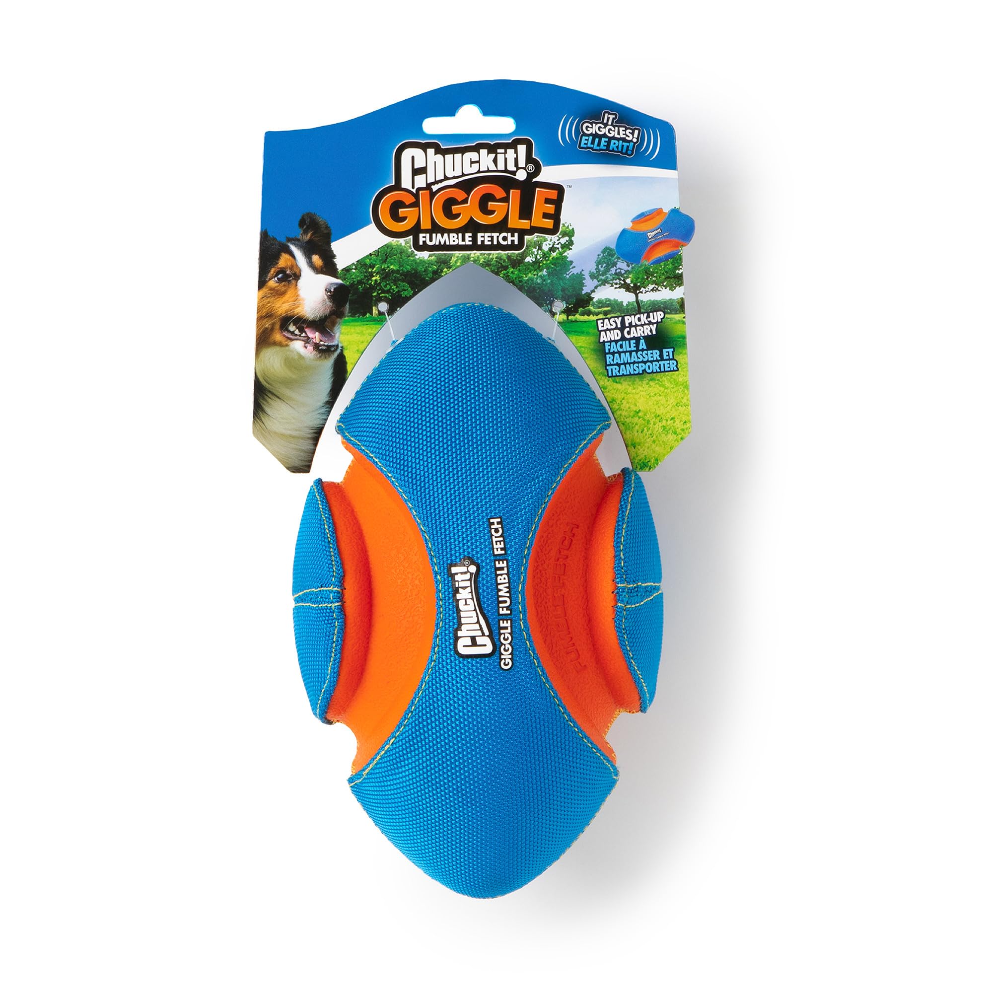 Chuckit Giggle Fumble Fetch Ball Dog Toy 7 9 Inch Diameter Giggle Sounds Dog Toy No Batteries Required