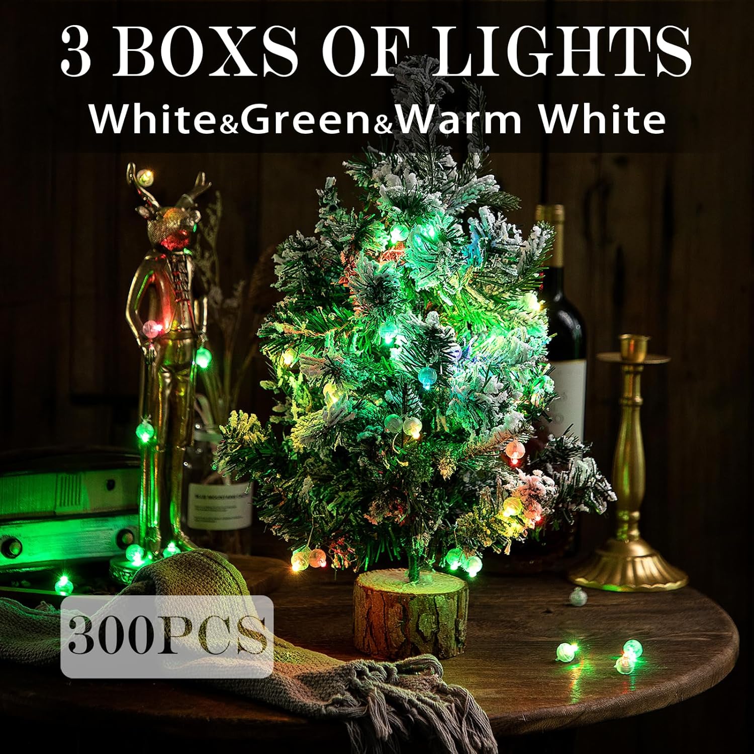 Aogist 300Pcs (White&Green&Warm White) Balloon Lights,3 Boxs,Long Standby Time,Waterproof Mini Light for Birthday Party Wedding Christmas Halloween Easter Decorative