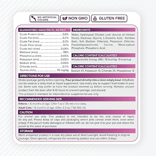 Miniatura 8 de KittyRade - Delicioso prebiótico saludable, bebida isotónica para gatos, electrolitos, bebida de hidratación confiable para gatos y baja en