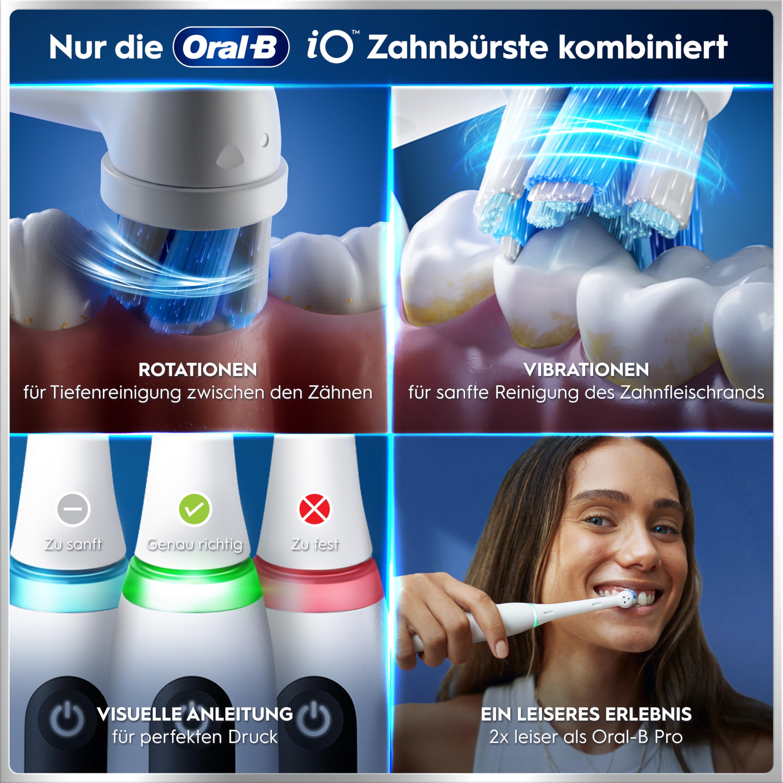 Oral-B iO Series 5 Elektrische Zahnbürste, Weiß | Inkl. 1 Aufsteckbürste, Reise-Etui, Electric Toothbrush mit 5 Putzmodi für Zahnpflege