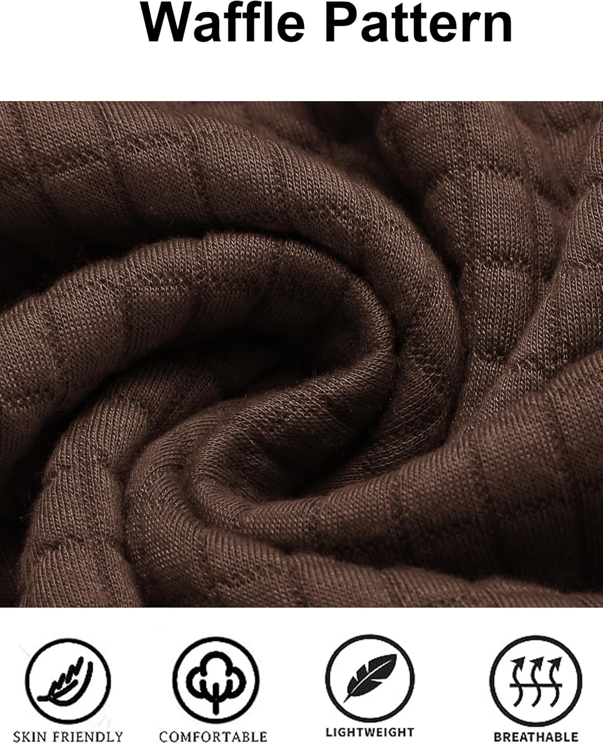 COOFANDY Mens Hooded Sweatshirt Casual Long Sleeve Drawstring Waffle Knit Pullover Hoodies - Image 6