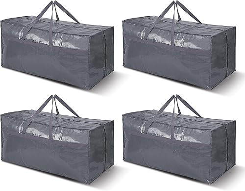 Fixwal Paquete de 4 bolsas de mudanza con correas de mochila, cajas de mudanza y contenedores de almacenamiento alternativos, suministros de