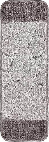 Miniatura 2 de Ottomanson Softy Collection - Peldaños de goma antideslizantes lavables con bordes de 9 x 26 pulgadas, paquete de 7, color beige