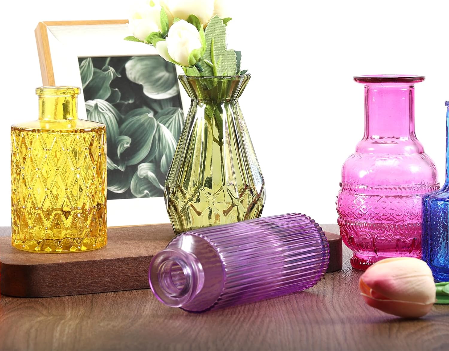 12 Pcs Color Bud Vases in Bulk,Colored Glass Bud Vases,Mini Vintage Flower Vase for Centerpieces,Vintage Small Vase for Flowers,Home Wedding PartiesTable Decoration - Image 7