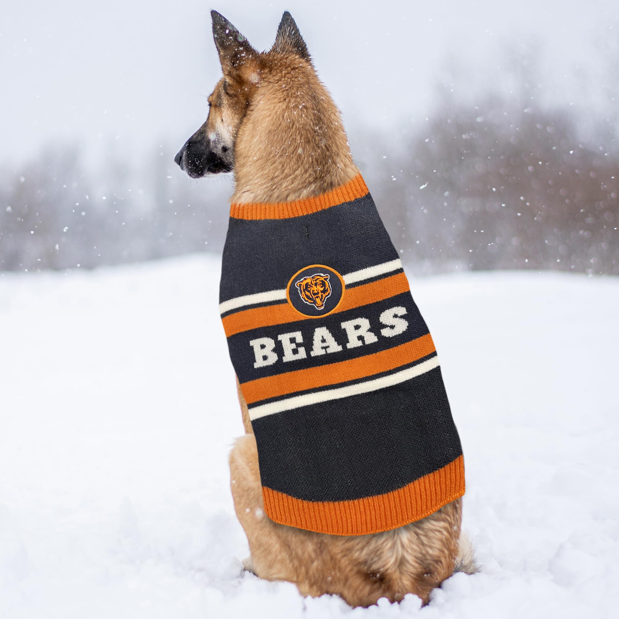 NFL Chicago Bears Hundepullover, Größe XL Warmer und gemütlicher Strickpullover mit NFL Team Logo, Bester Welpenpullover für große und kleine Hunde