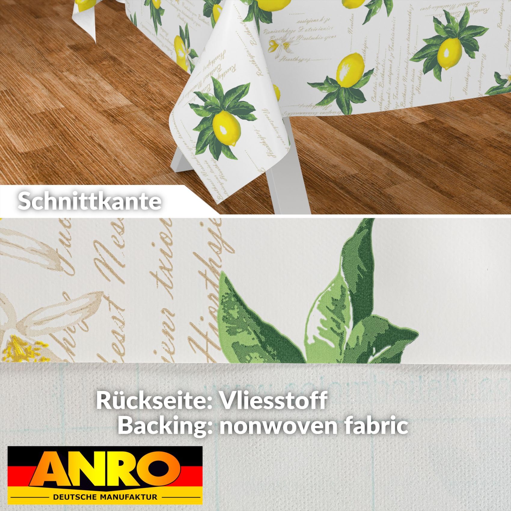 ANRO Tovaglia cerata lavabile 100 x 140 cm limoni