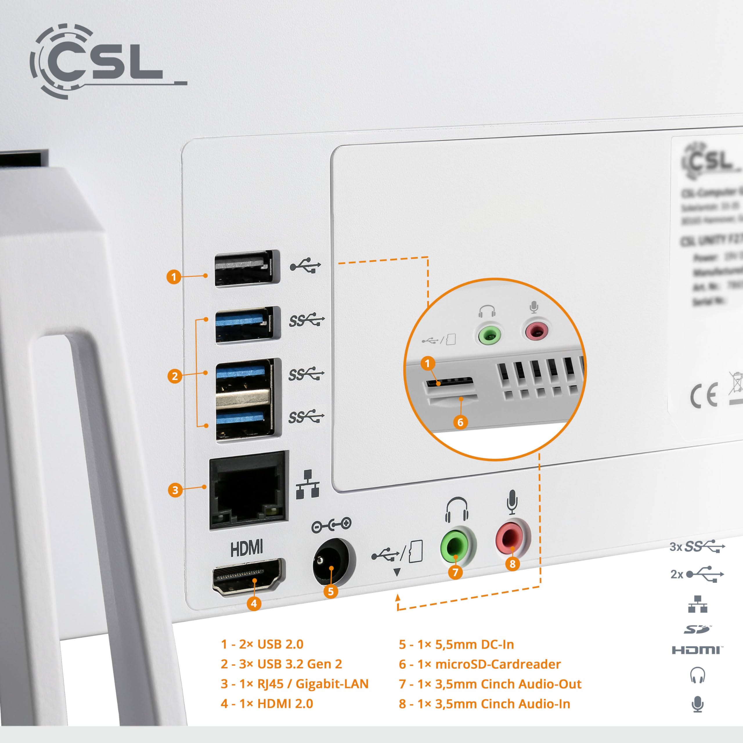 PC Tout-en-Un CSL Unity F27W-ALS, 68,58 cm (27 Pouces, 1920x1080 Full HD) - AIO Puissant (Intel N200 CPU 4x3700 MHz, 512 Go SSD, 16 Go DDR4-RAM, Win 11 Home), Blanc