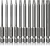 Torx Bit Set Hakkin 11Pcs Security Torx Bit Set 14” Hex Shank S2 Steel 75mm Tamper Proof Resistant Star Bits T6-T40 Torx Screwdriver Bit Set for Impact Driver Hand Tools