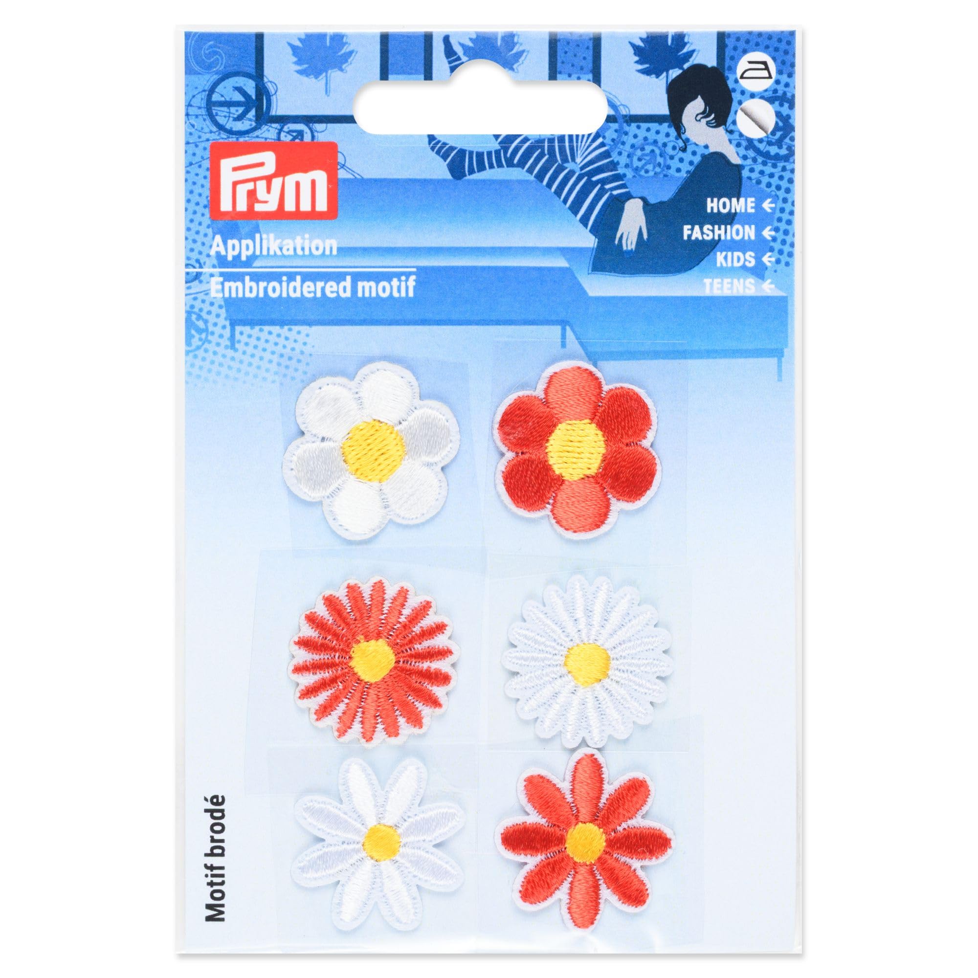 Prym 922023 Iron-On Applique Flowers