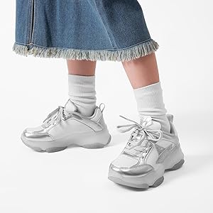 Amazon.com | DREAM PAIRS Girls Sneakers Lace up Sparkle