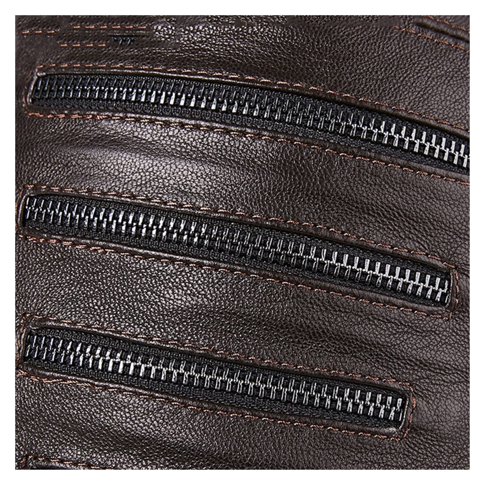 Nowa Moda Płaska Czapka Mężczyźni Brązowy Regulowany DuckBill Hat Mężczyzna Prawdziwej Skóry Multi Zipper Sp-Ring Autumn Cabbie Cap
