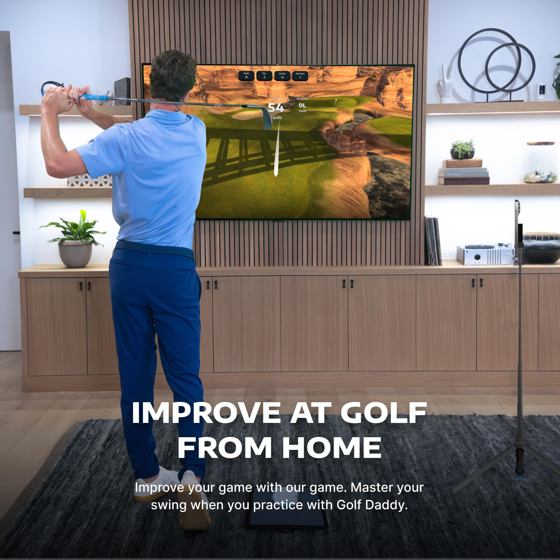 Amazon.co.jp: Golf Daddy ゴルフシミュレーター - どこでも練習できる