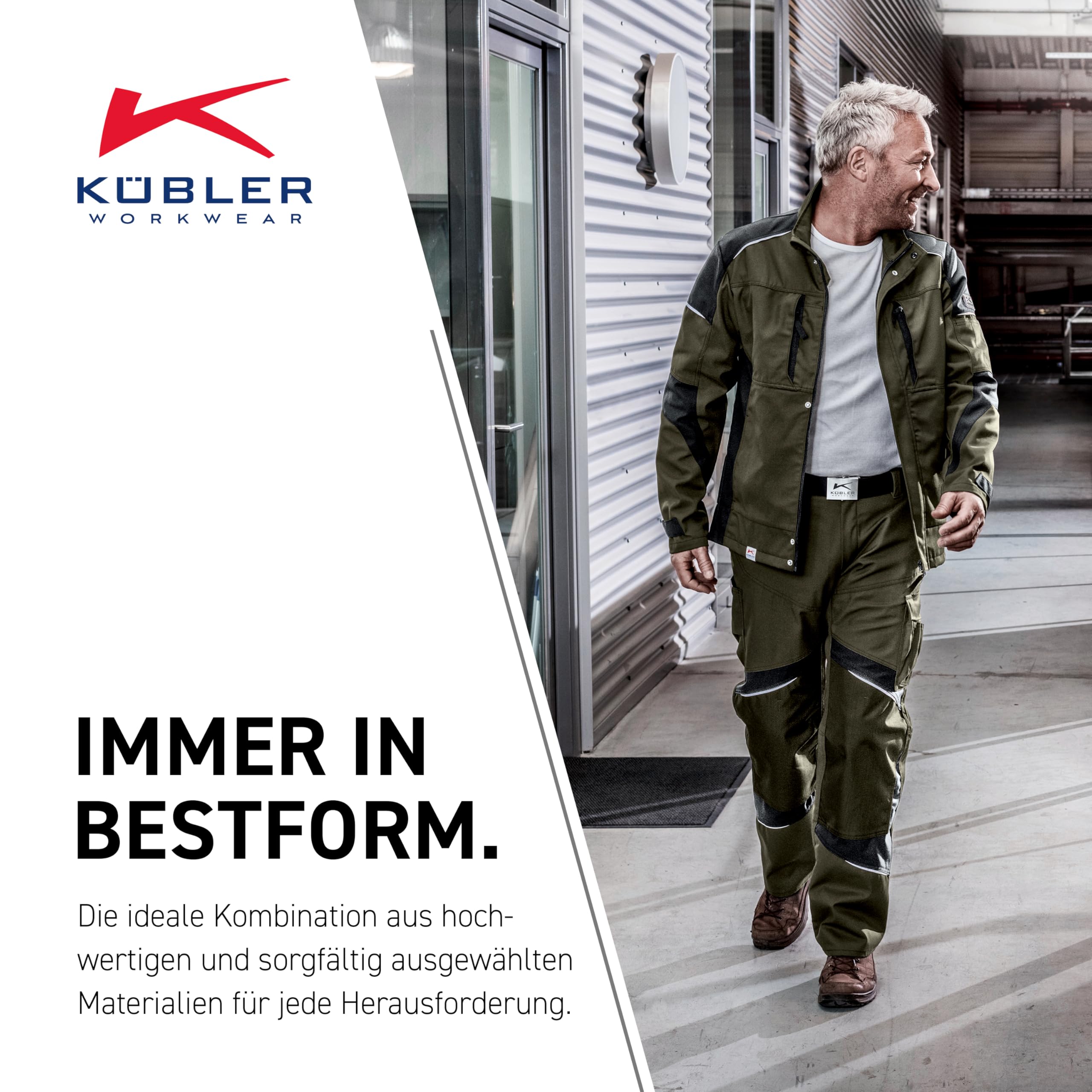 Kübler 12505365-4897-M Classiq Activiq - Chaqueta de trabajo (talla M), color azul oscuro y gris