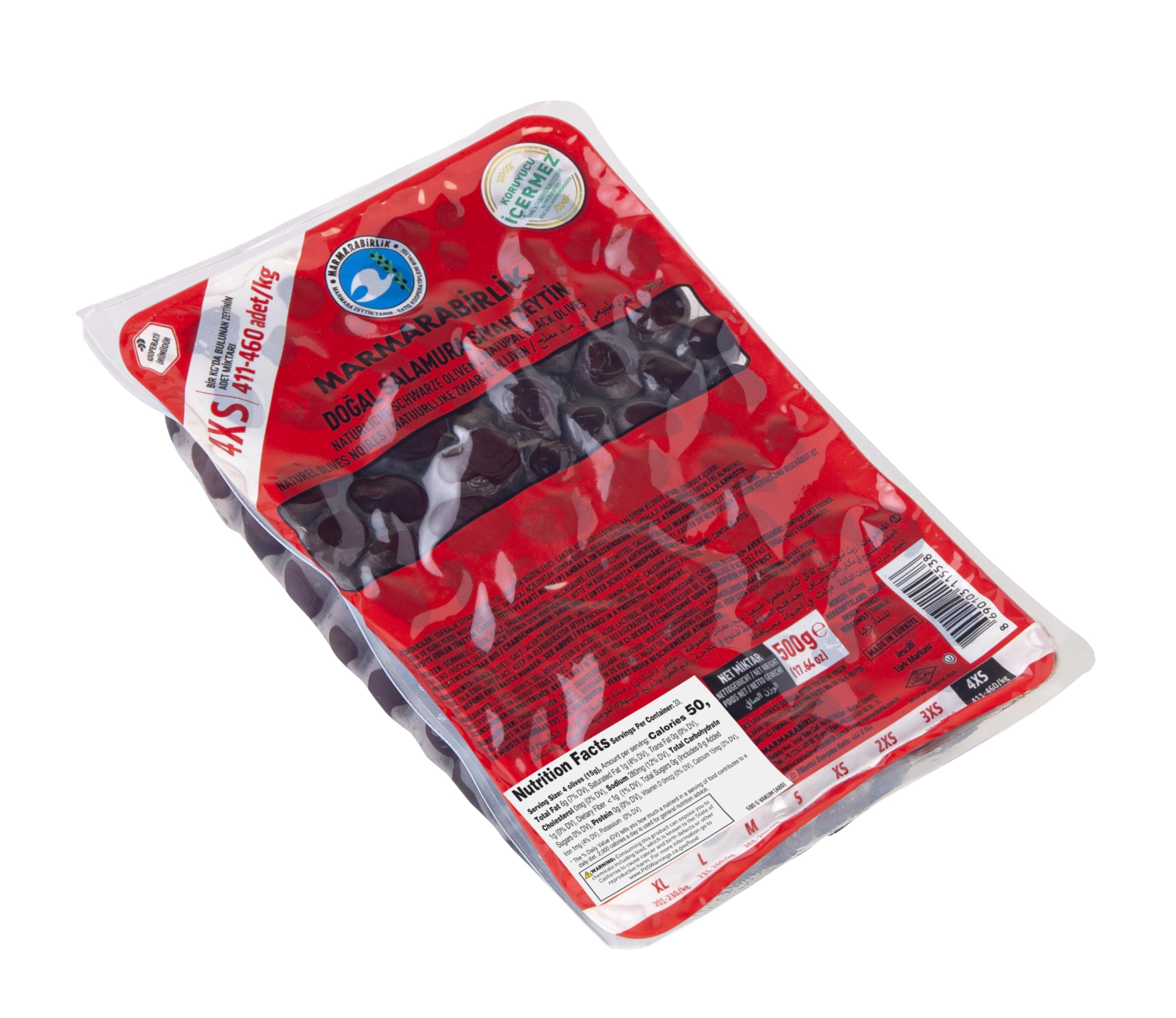Marmarabirlik Minyon Salamura 4XS (411-460) 500g Vakum