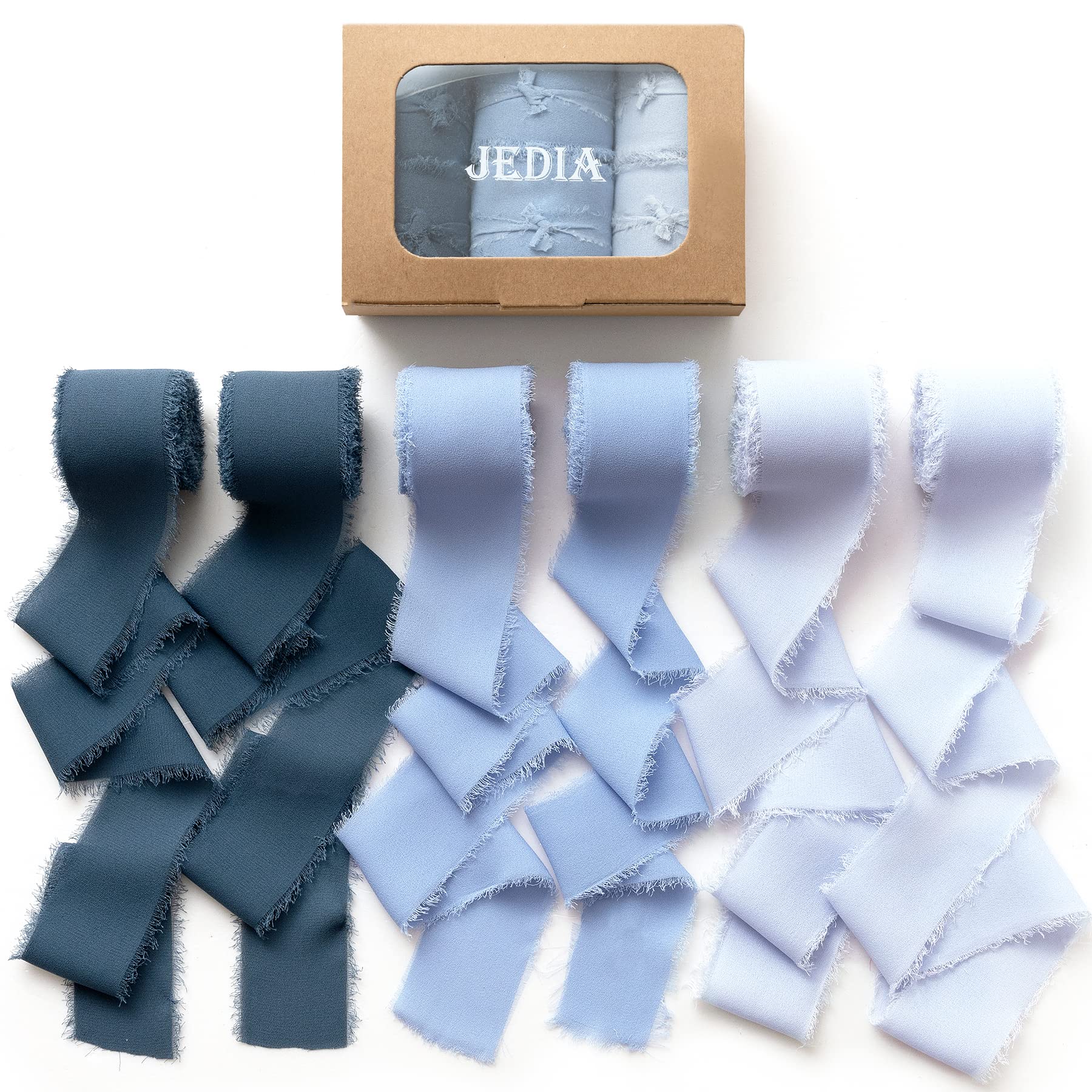 Ruban Mousseline De Soie Rose - Lot De 3 Rouleaux + Ciseaux - Pour Emballage Cadeau, Mariage, Décoration Créative