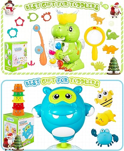 EKU 9917 Juguetes de baño de dinosaurio + 9918 Hipopótamo Juguetes de baño