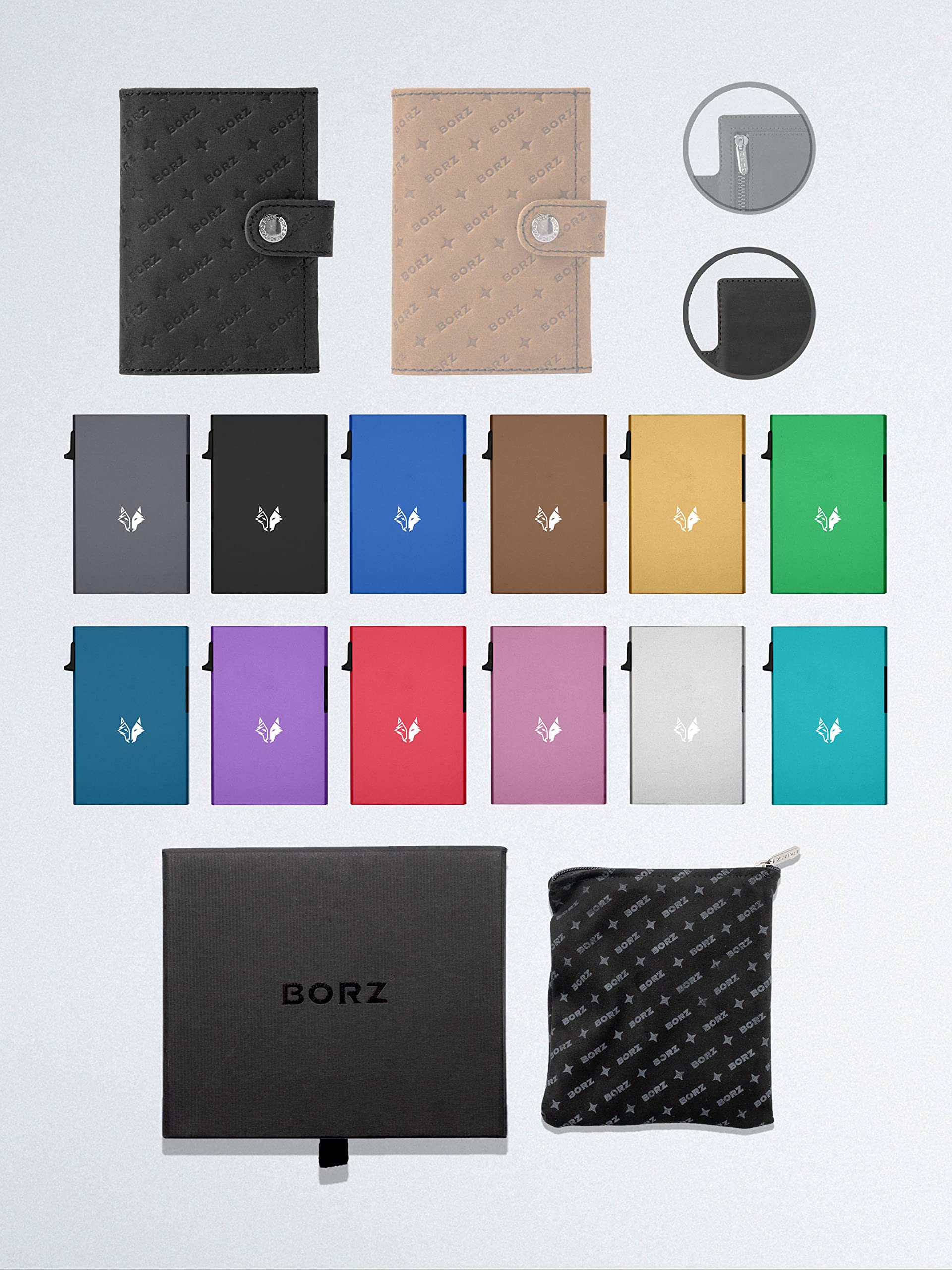 Kartenetui mit Münzfach AirTag kompatibel I Slim Wallet mit RFID Schutz I Mini Portemonnaie für Herren & Damen Geldbörse I Geldbeutel für Karten & Scheine aus echtem Leder