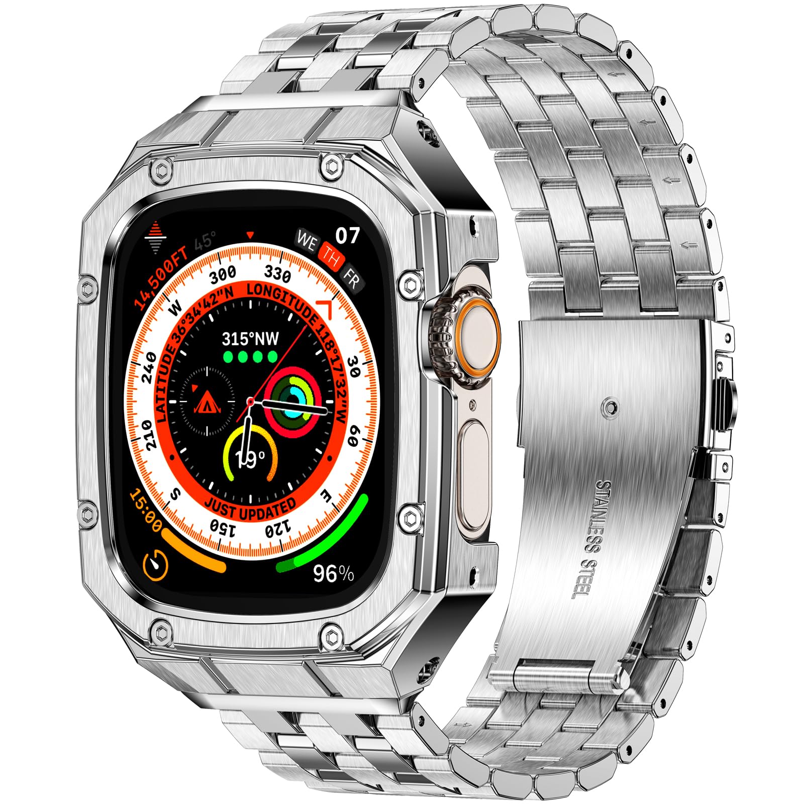 Miohhrmiohhr Stainless Steel Watch Case With Bands Compatible With