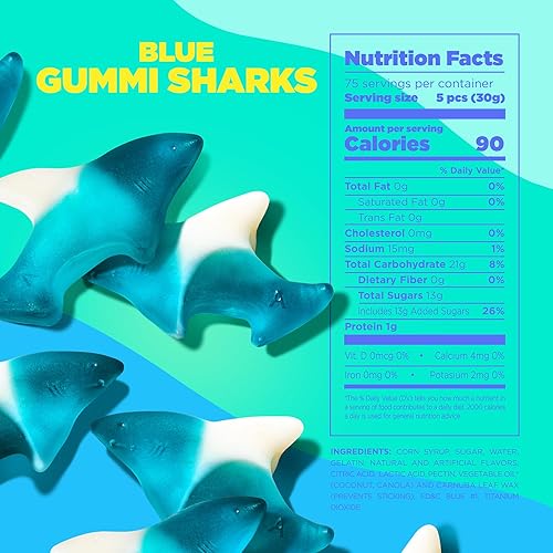 Miniatura 2 de Albanese World's Best Blue Gummi Sharks, 5 libras de caramelo