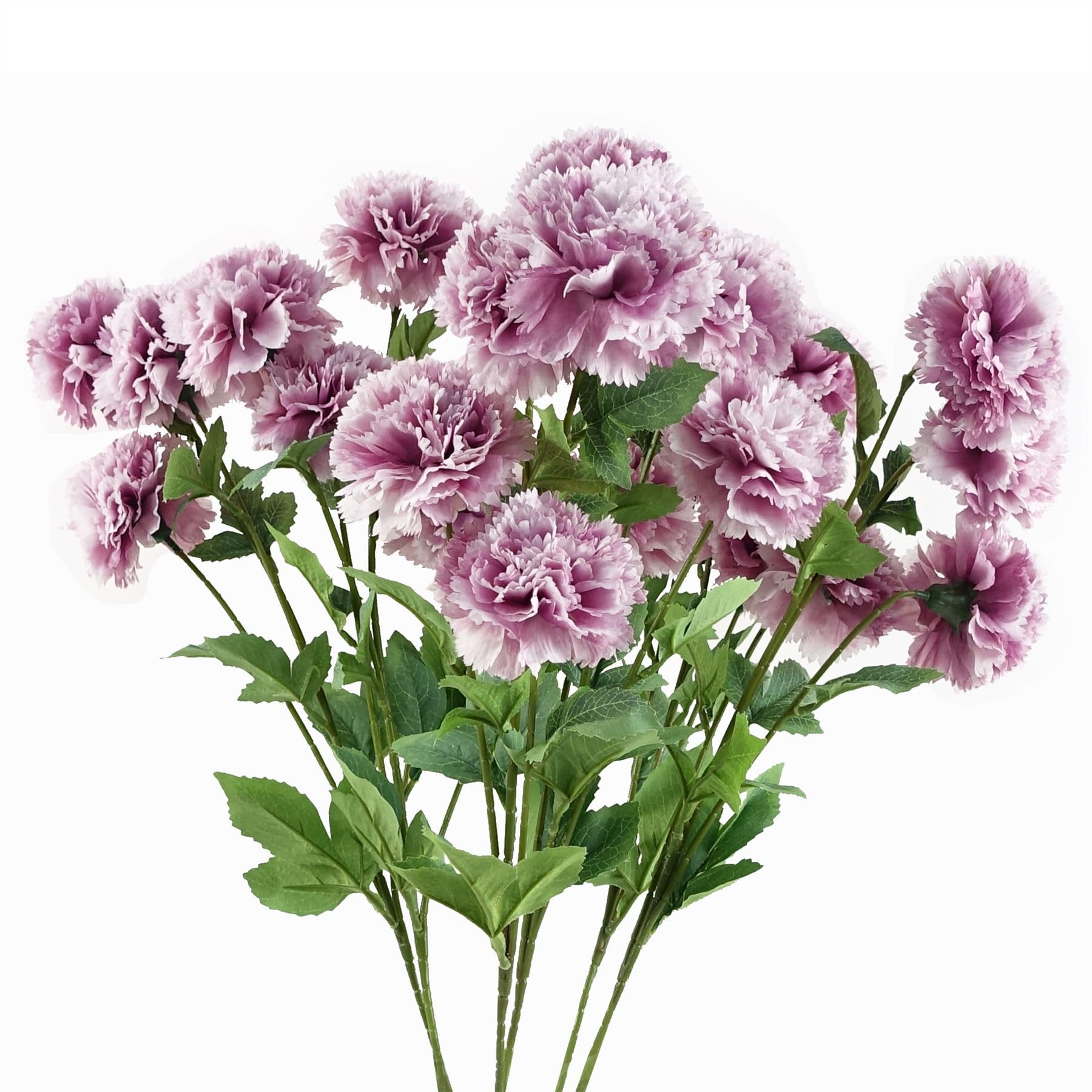 Leaf Pink Carnation Artificial Flower 2.3ft Silk